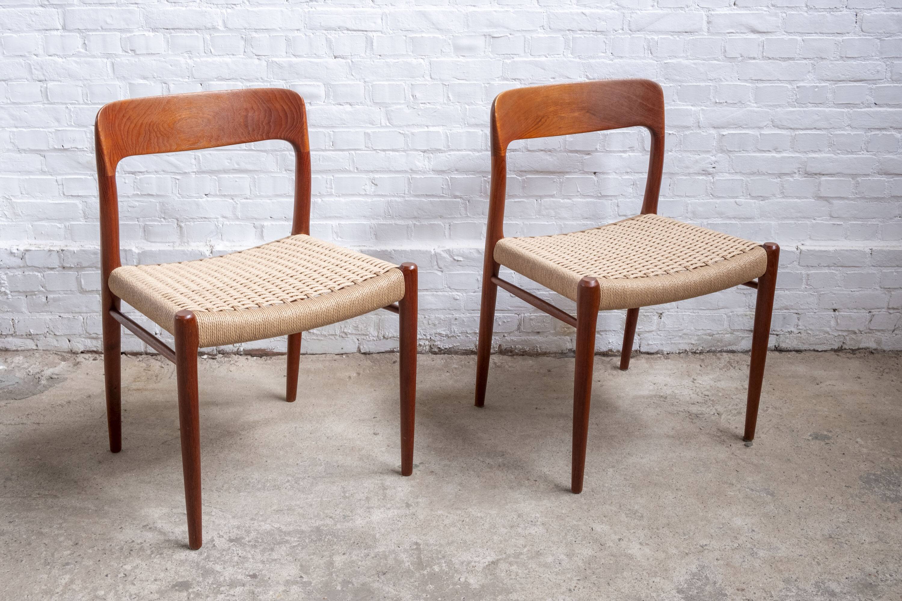2x Niels O. Møller dining chair in teak Model 75, 1960s Denmark