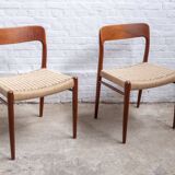 2x Niels O. Møller dining chair in teak Model 75, 1960s Denmark