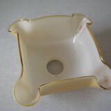 Old globe lampshade pendant in white caramel glass vintage decorative light fixture