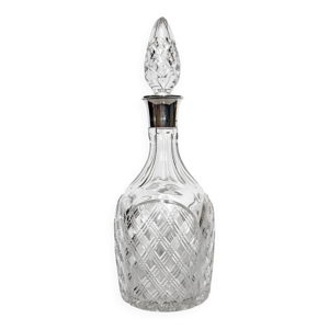 Carafe anglaise en cristal - argent