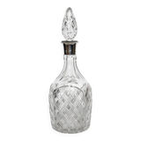English carafe in crystal and silver