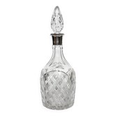 English carafe in crystal and silver