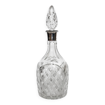Carafe anglaise en cristal et argent