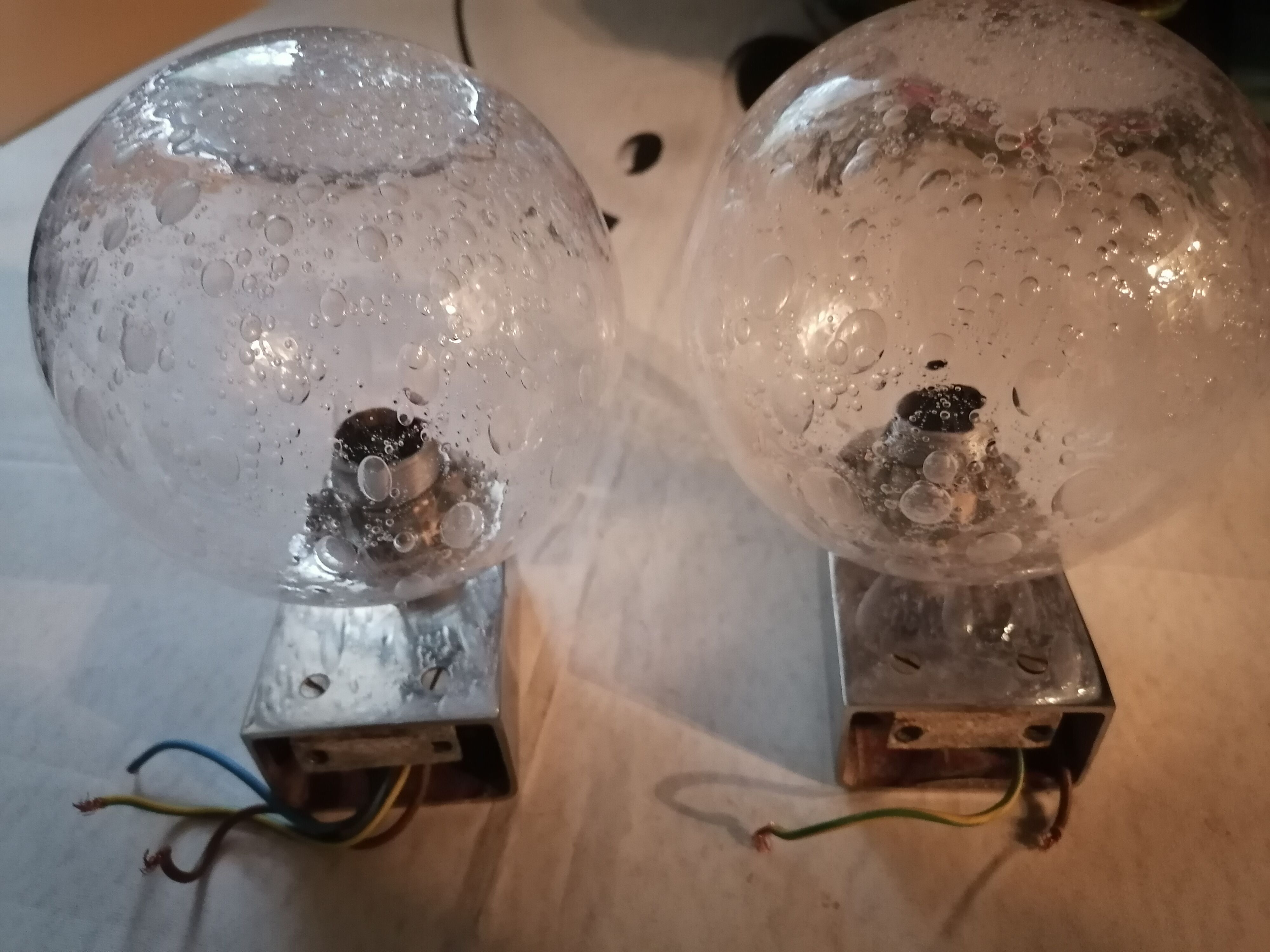 Lot of 2 applied vintage chrome wall balls