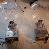 Lot of 2 applied vintage chrome wall balls