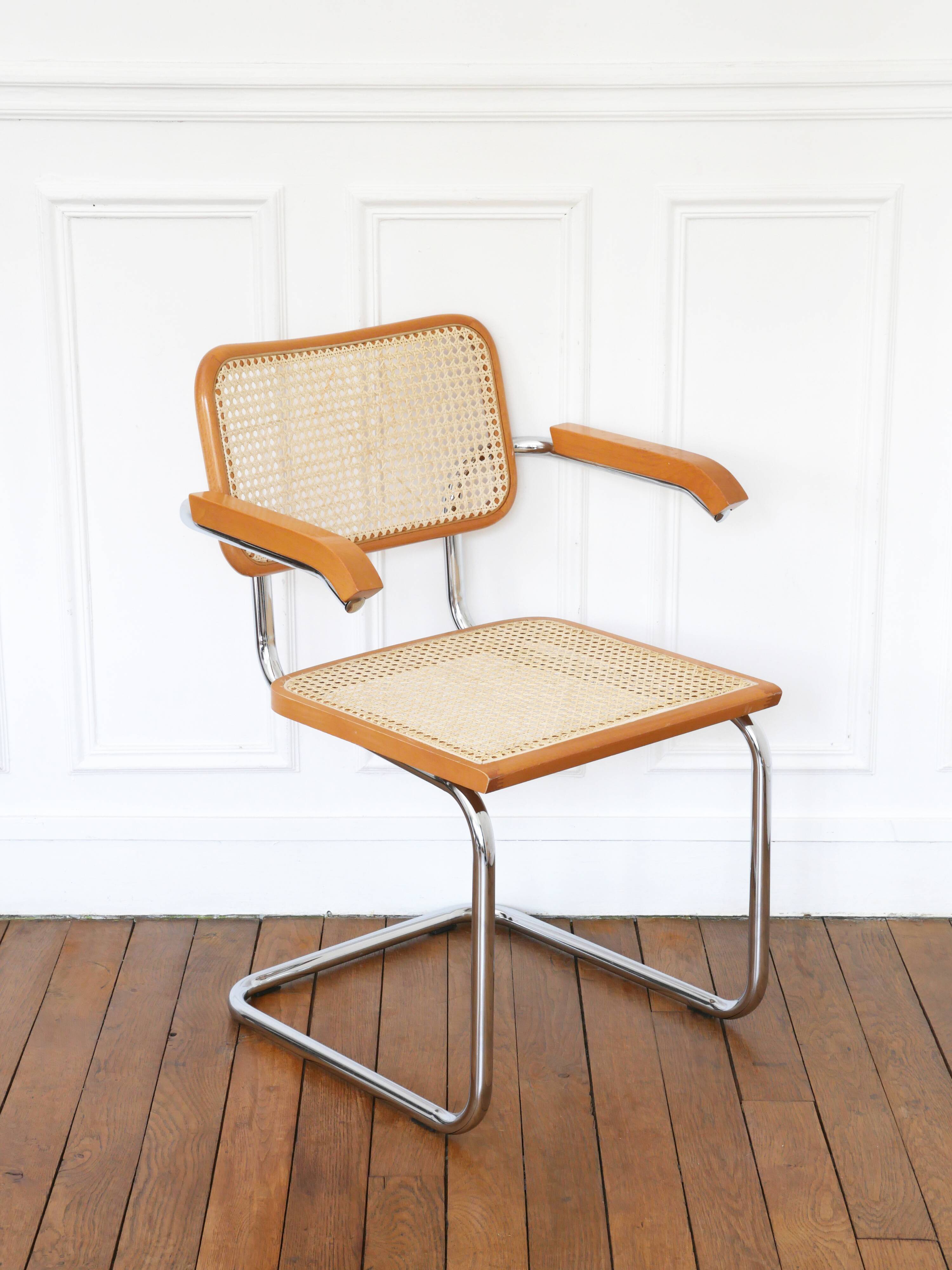 Cesca B64 Breuer armchair Made in Italy - Seat cane redone