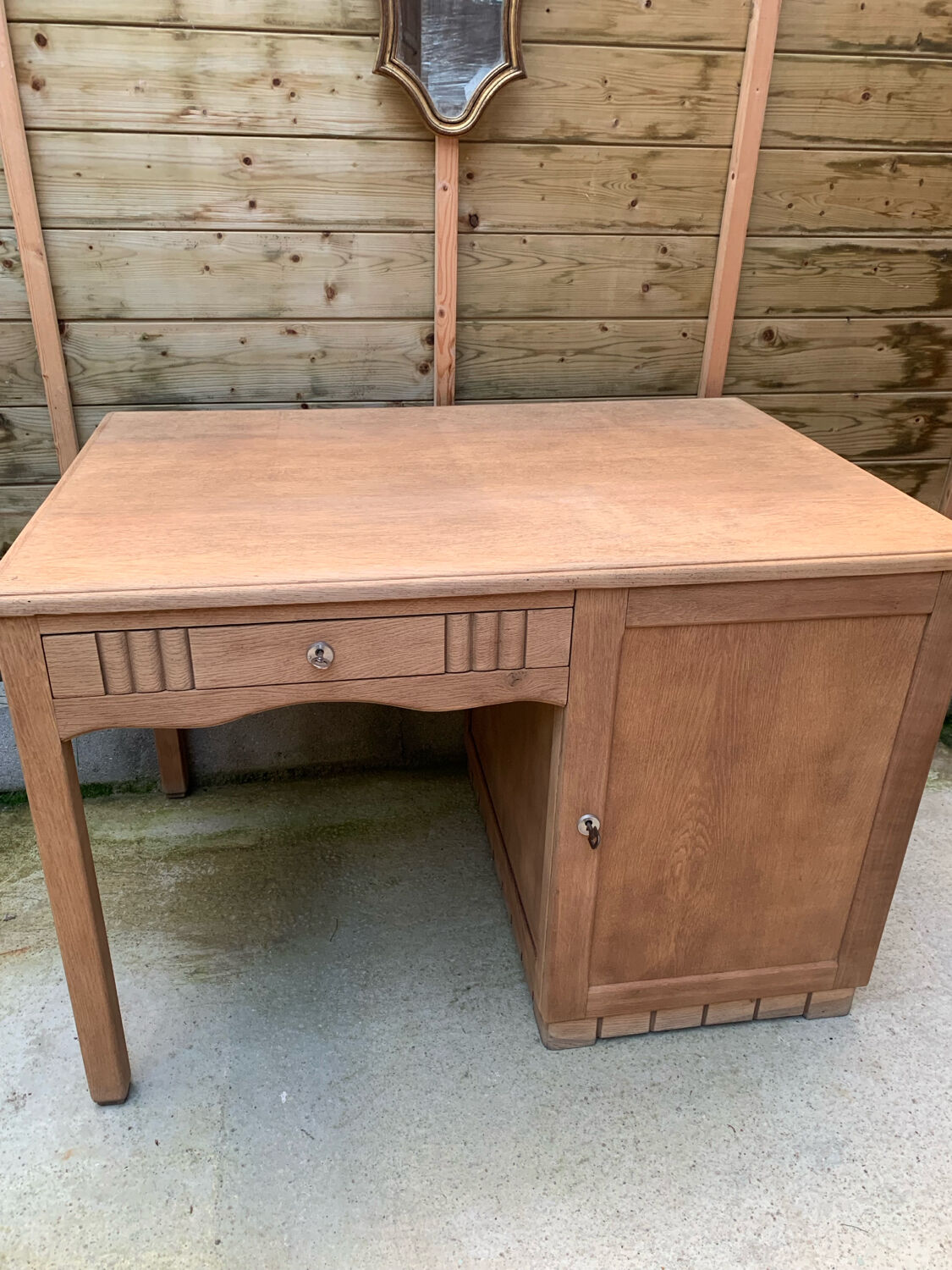 Solid oak Art Deco desk