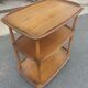 Rolling bar serving table in solid elm by Ercol, England, circa 1960