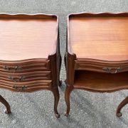 Pair of Louis XV style bedside tables, wood, vintage, early 20th century.
