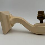 Vintage earthenware wall light, ivory white