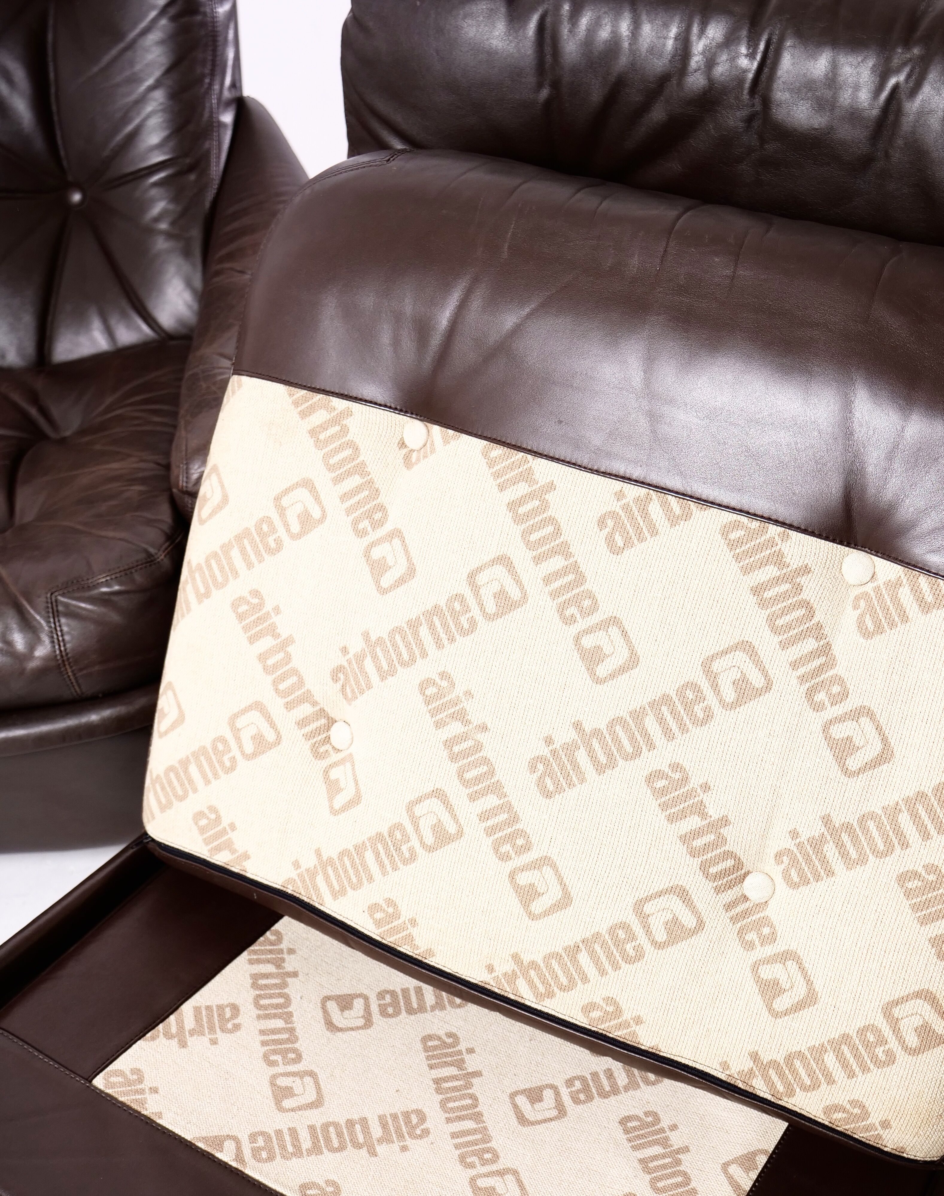 Modular leather sofa by michel cadestin for airborne