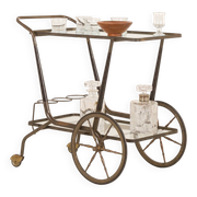 Italian mid century bar cart, serving trolley attr. to Cesare Lacca, 1950s