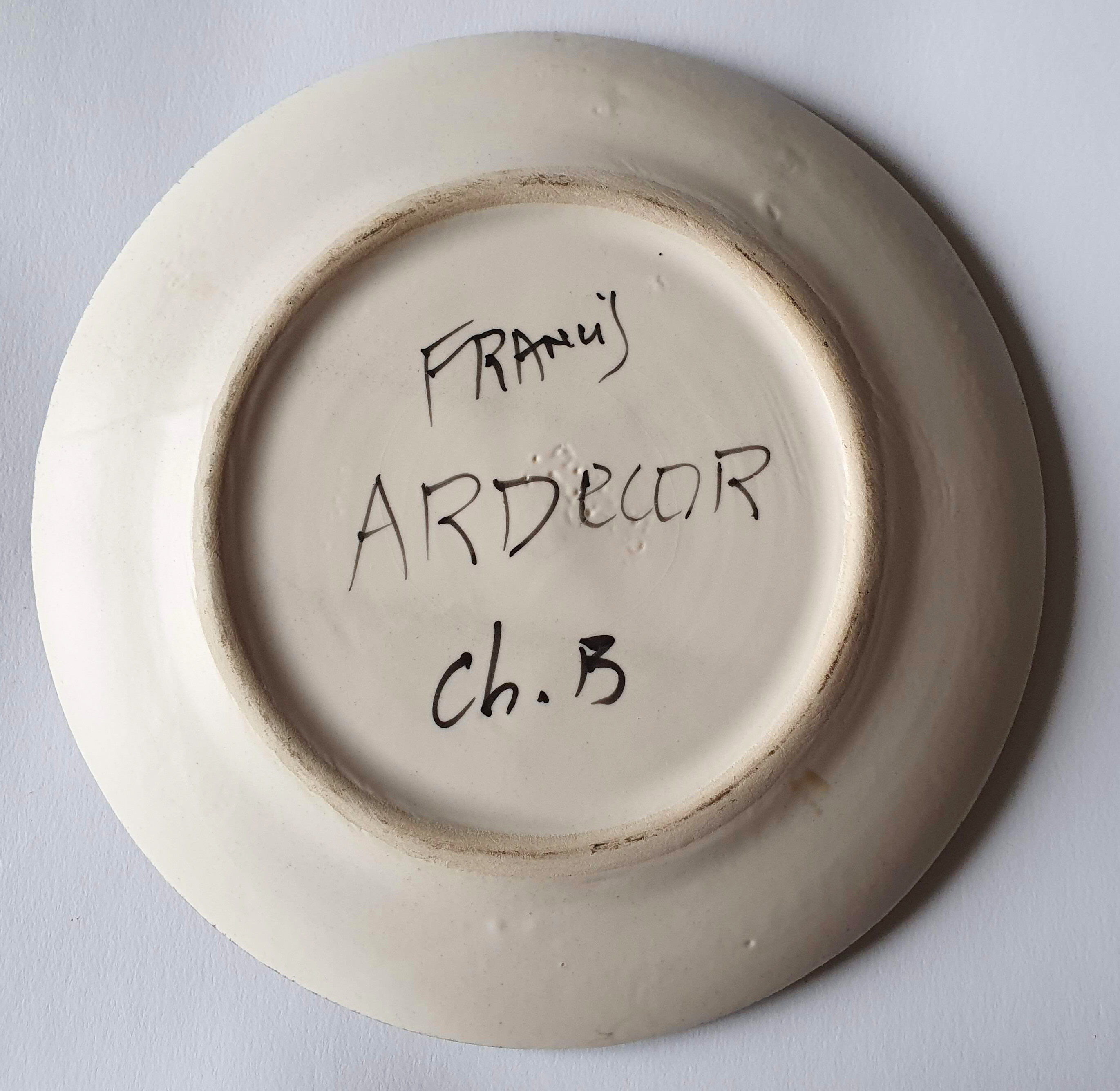 Assiette Cerenne Vallauris Francis Crociani