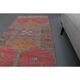 1970s Vintage Turkish Oushak Handmade Wool Cotton Pink Runner Rug 90x365