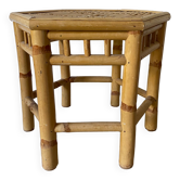 Table d'appoint vintage en bambou hexagonale
