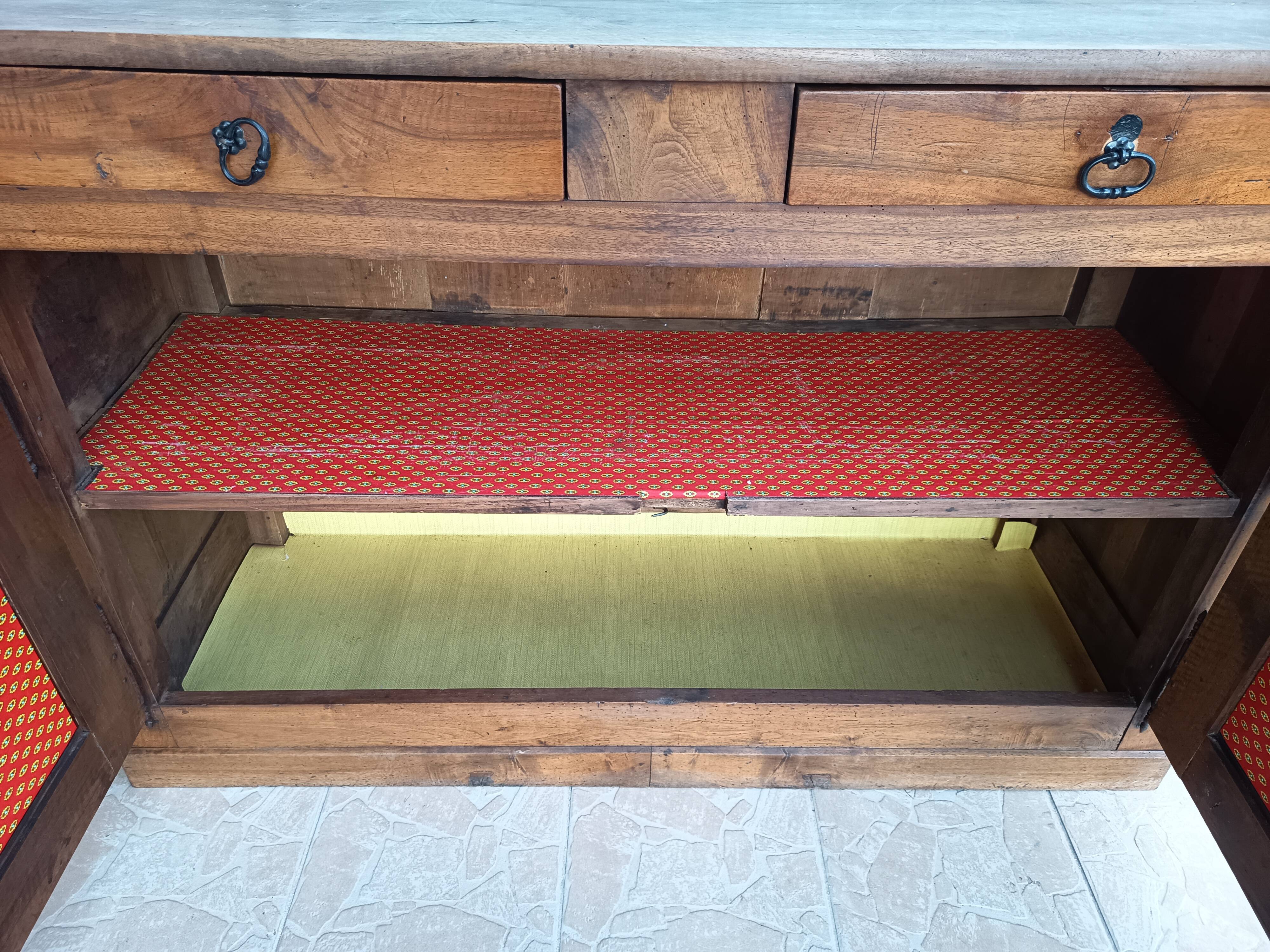 Rustic walnut sideboard
