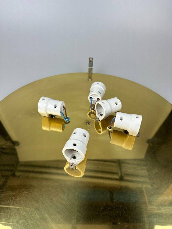 60s 70s Ceiling Light Lamp Plafoniere Flush Mount Ice Glass Hillebrand