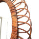 Oval rattan mirror 50 cm circa 1960