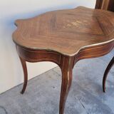 Napoleon III violin-shaped middle desk table 19th in marquetry