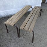 Pair of school benches