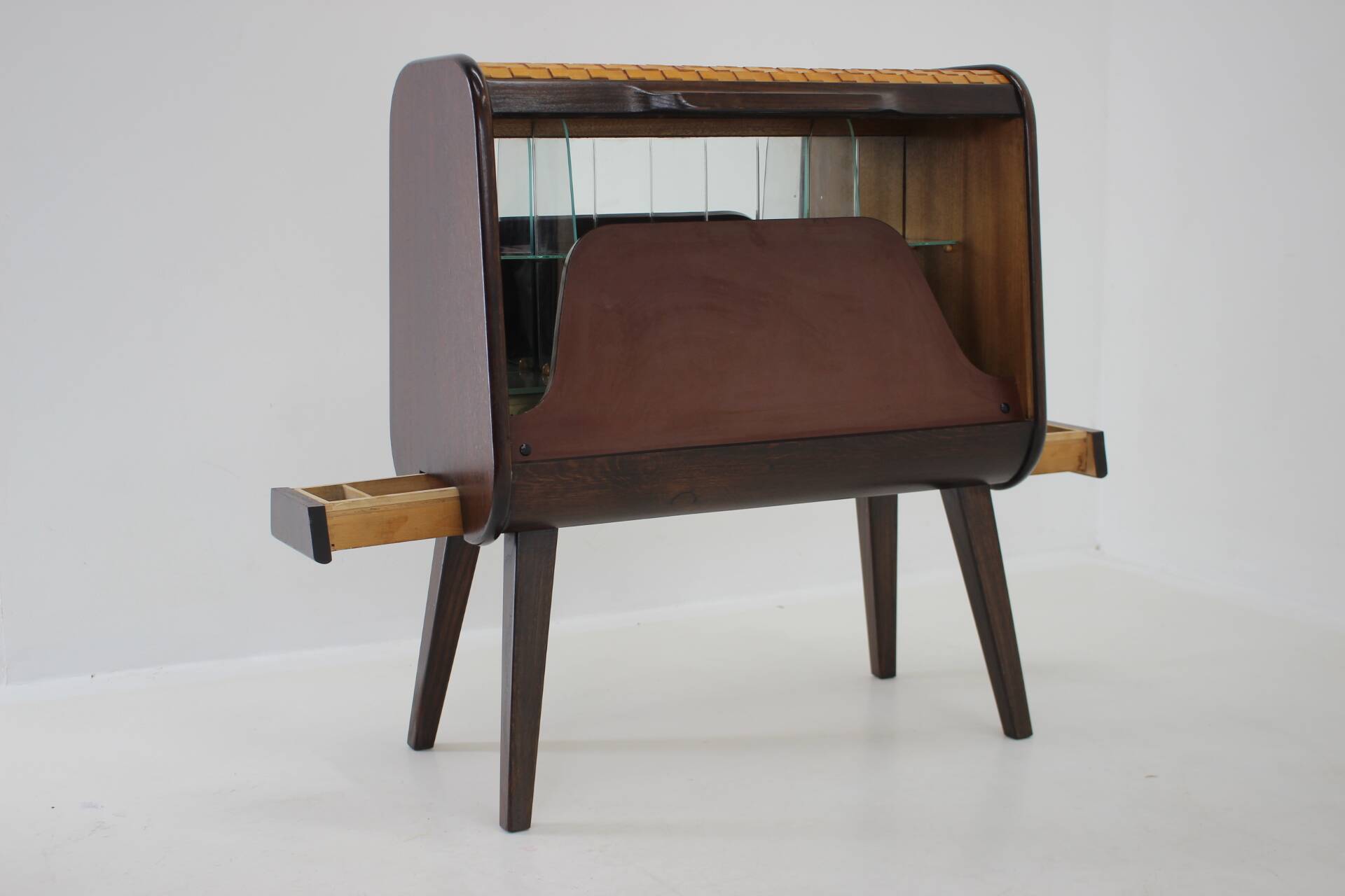 1950s Rare Wooden Bar Cabinet ,Czechoslovakia