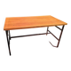 Metal and wood dining table for 6/8 people 145 cm vintage