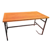 Metal and wood dining table for 6/8 people 145 cm vintage