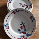 Lot de 6 assiettes à dessert anciennes Céranord-St Amand modèle IENA