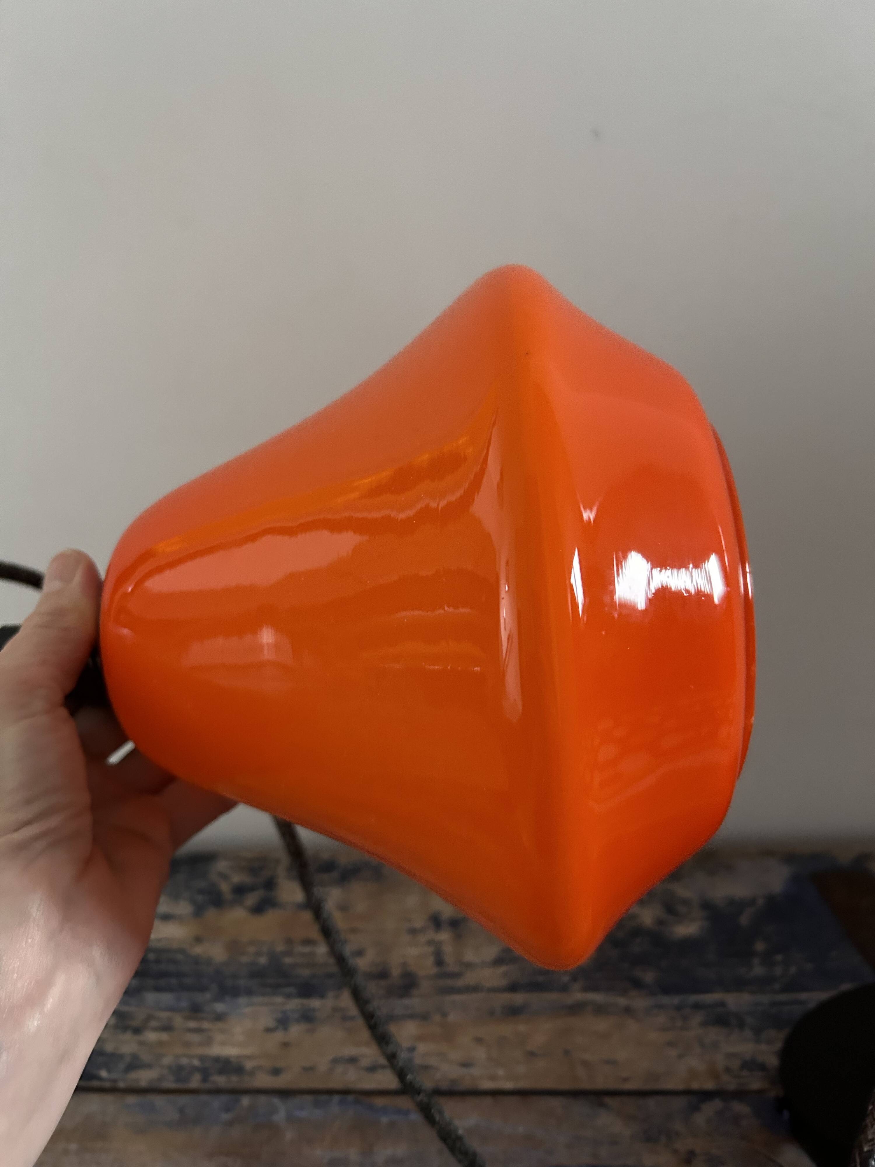 Vintage pendant light in orange opaline