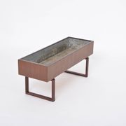 Elegant Danish Midcentury Teak wooden Planter Box with inlay metal tub