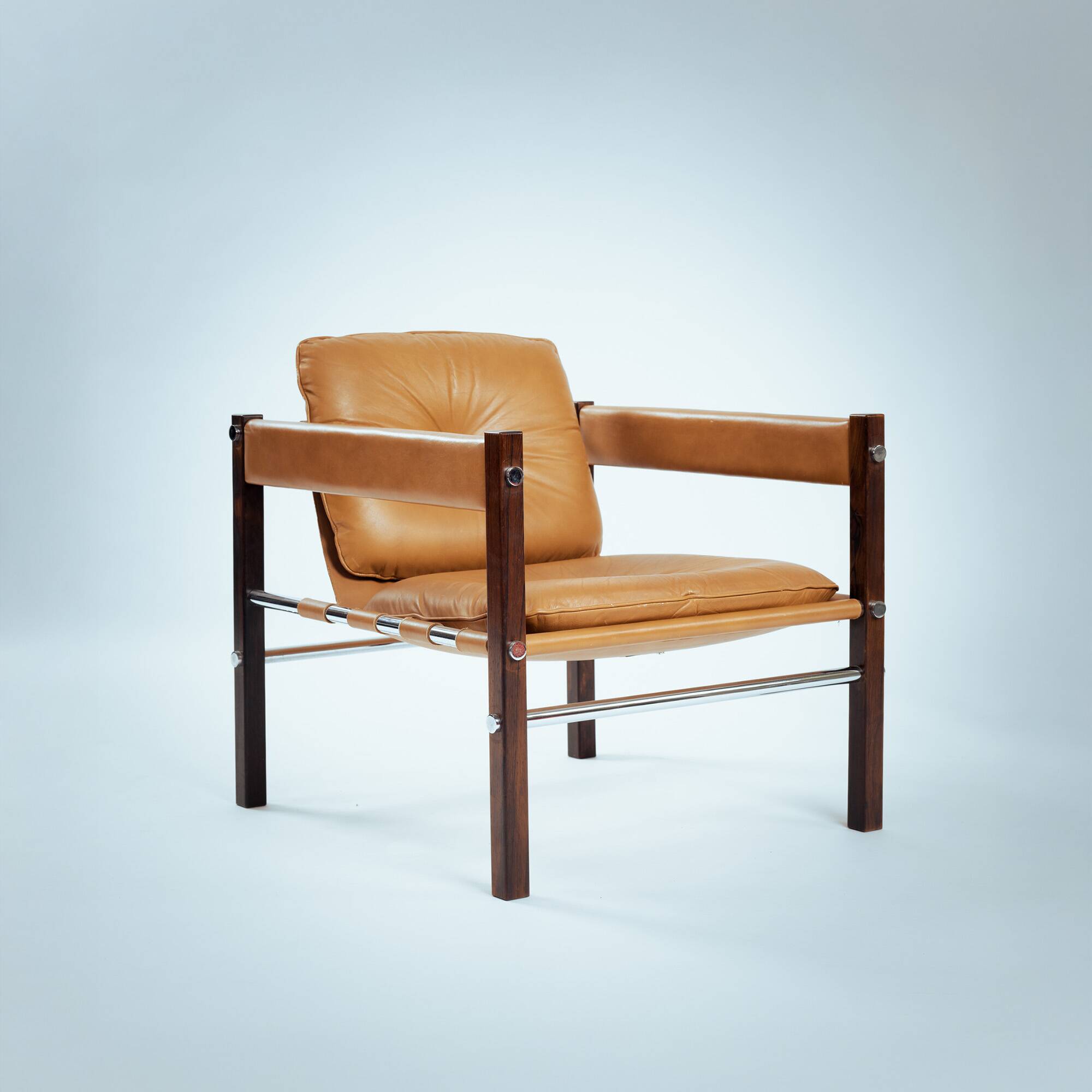 Armchair in Jacaranda Wood and Leather by Celina Decorações, Brazil, 1950s