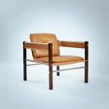 Armchair in Jacaranda Wood and Leather by Celina Decorações, Brazil, 1950s