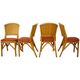 Suite of 4 chairs in Italian rattan design from the 60/70