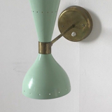 Pair Italian style years 50's Sconce Sage Green