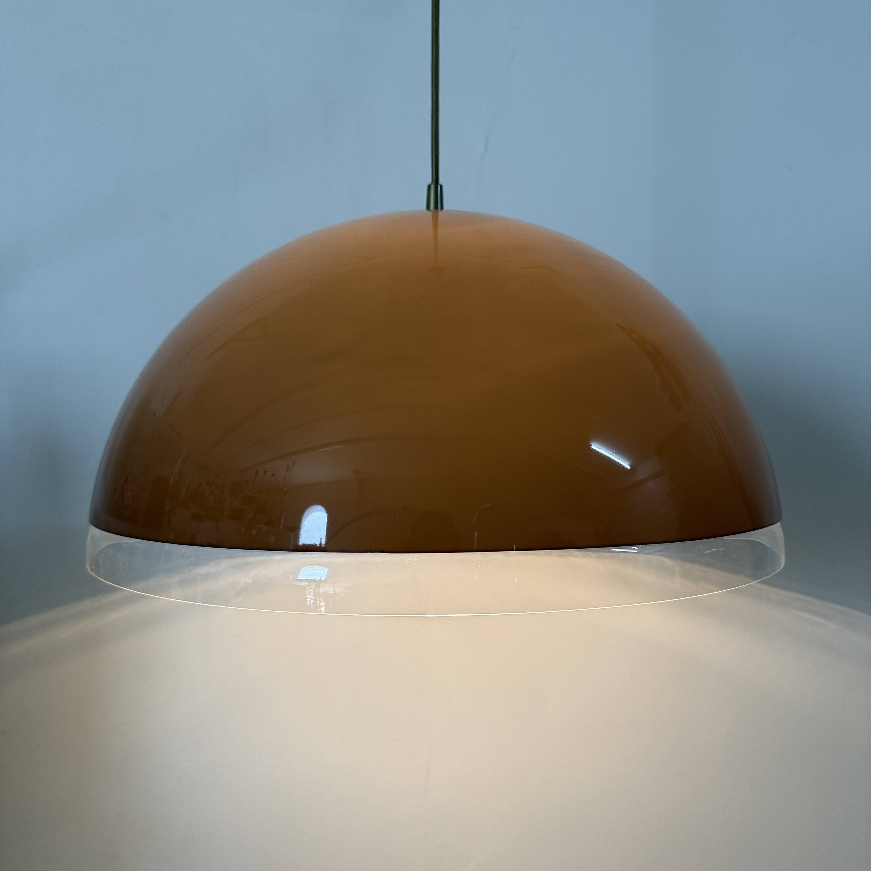 Mushroom hanging lamp brown , 1970s