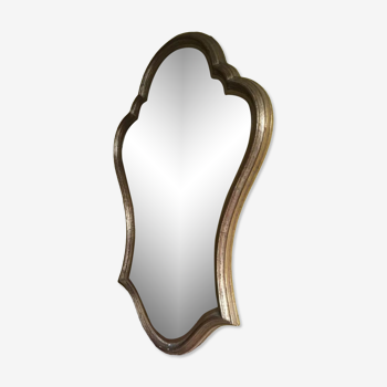 Miroir en bois doré vintage 44x65cm