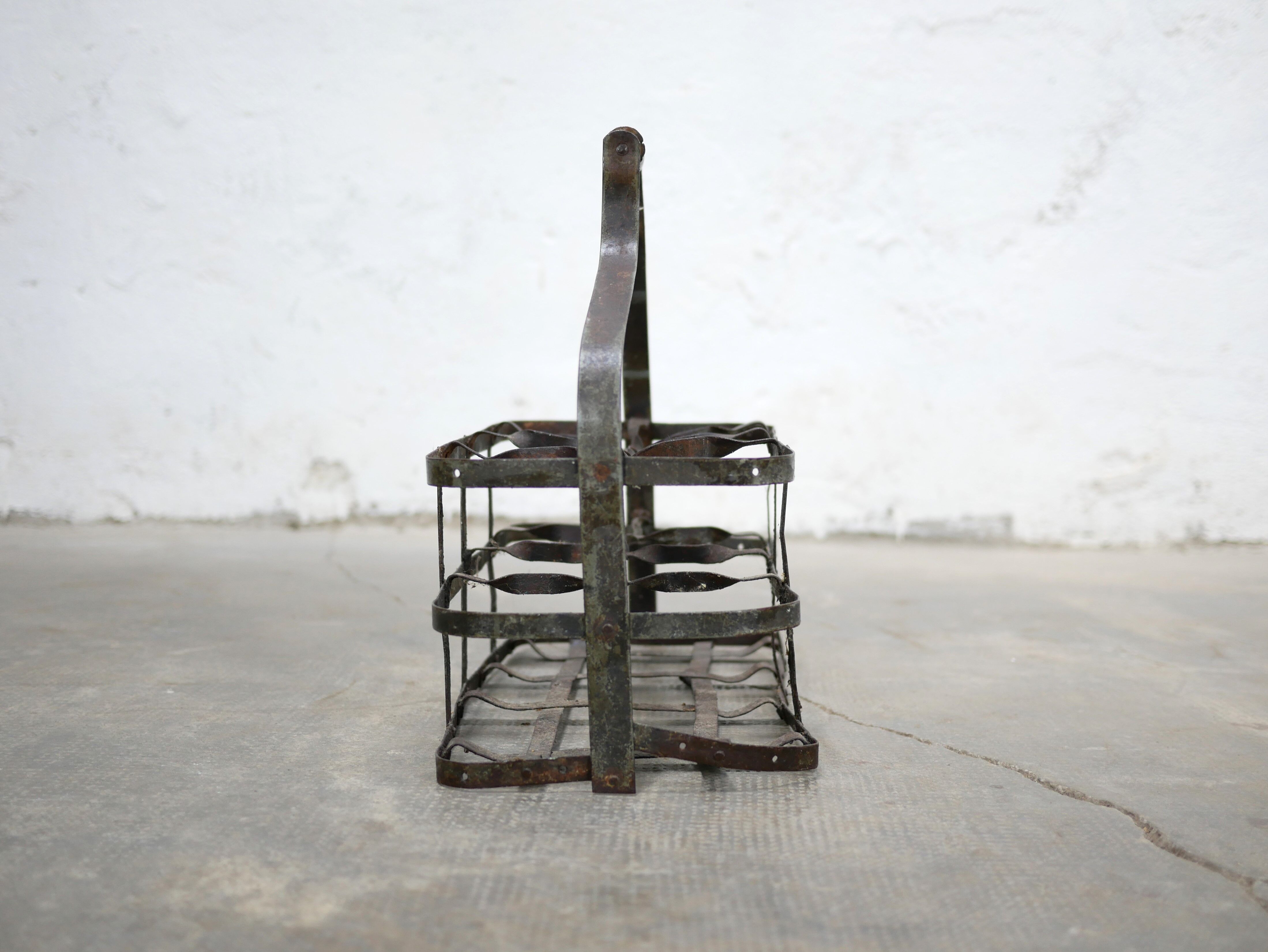 Vintage metal bottle rack