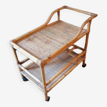 Rattan bar trolley 1970 1980