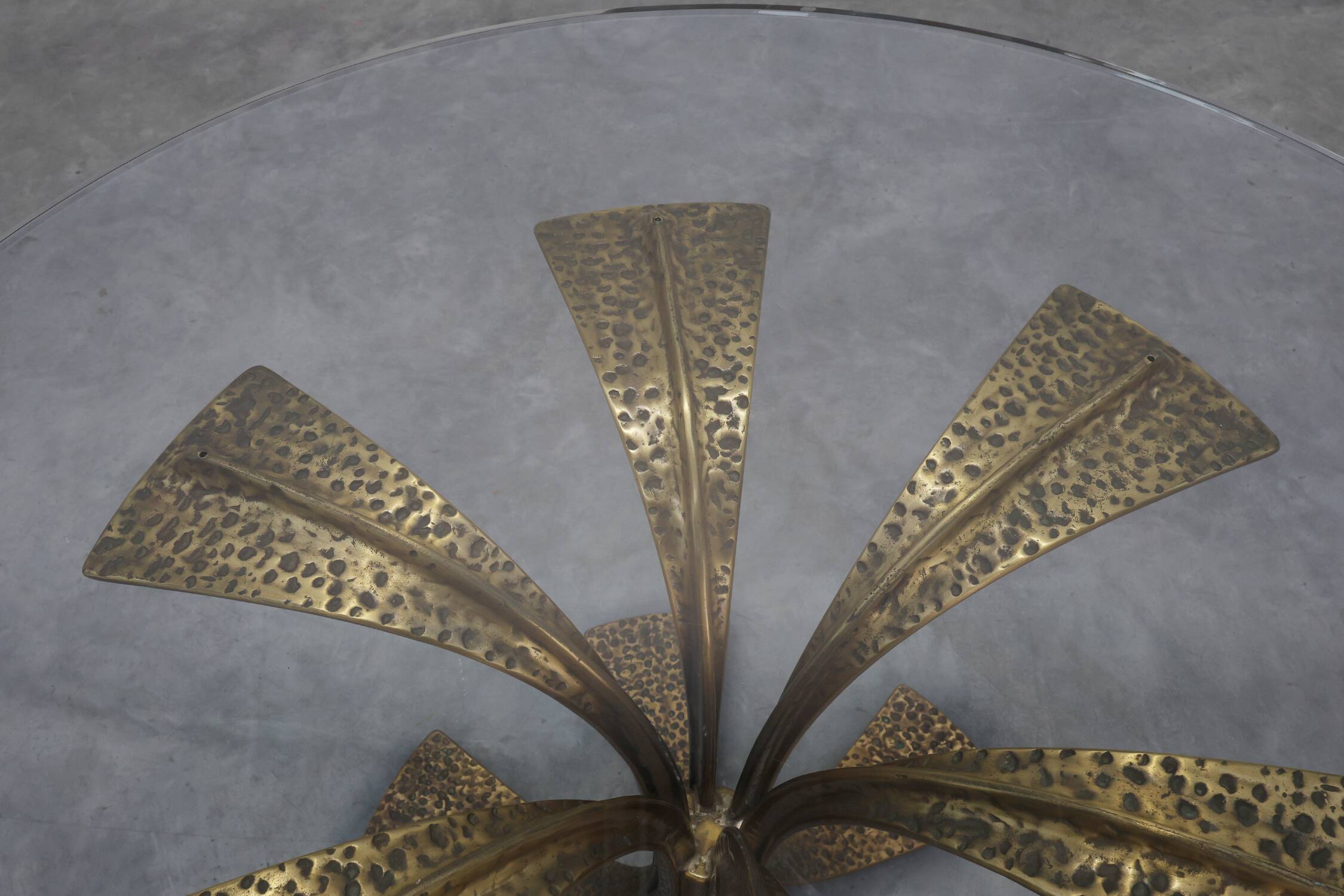 Hammered Bronze Table by Luciano Frigerio for Frigerio di Desio, Italy ca.