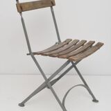 Garden chairs in wood and wrought iron