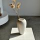 Oblong white vase H:20cm