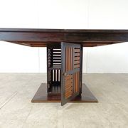 Mid-century bamboo high back dining chairs with table, 1960s