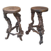 Pair of bar stools in vintage vine feet