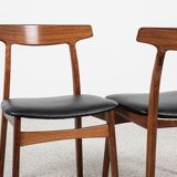 Midcentury Danish set of 6 dining chairs in rosewood by Henning Kjaernulf for Bruno Hansen 1960s