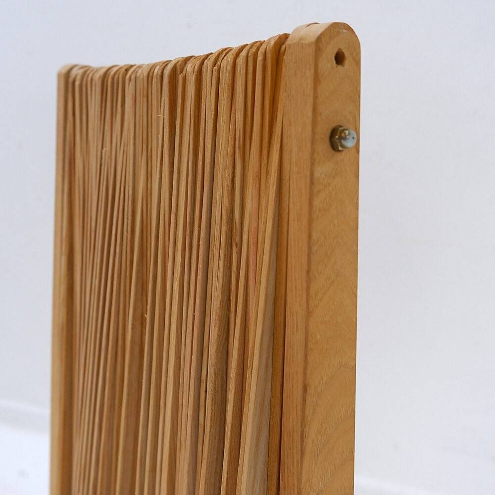 Pine folding screen in the shape of a fan, modern style, France, 1970s - Ø 113cm