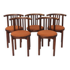 5 chaises en bois cintré