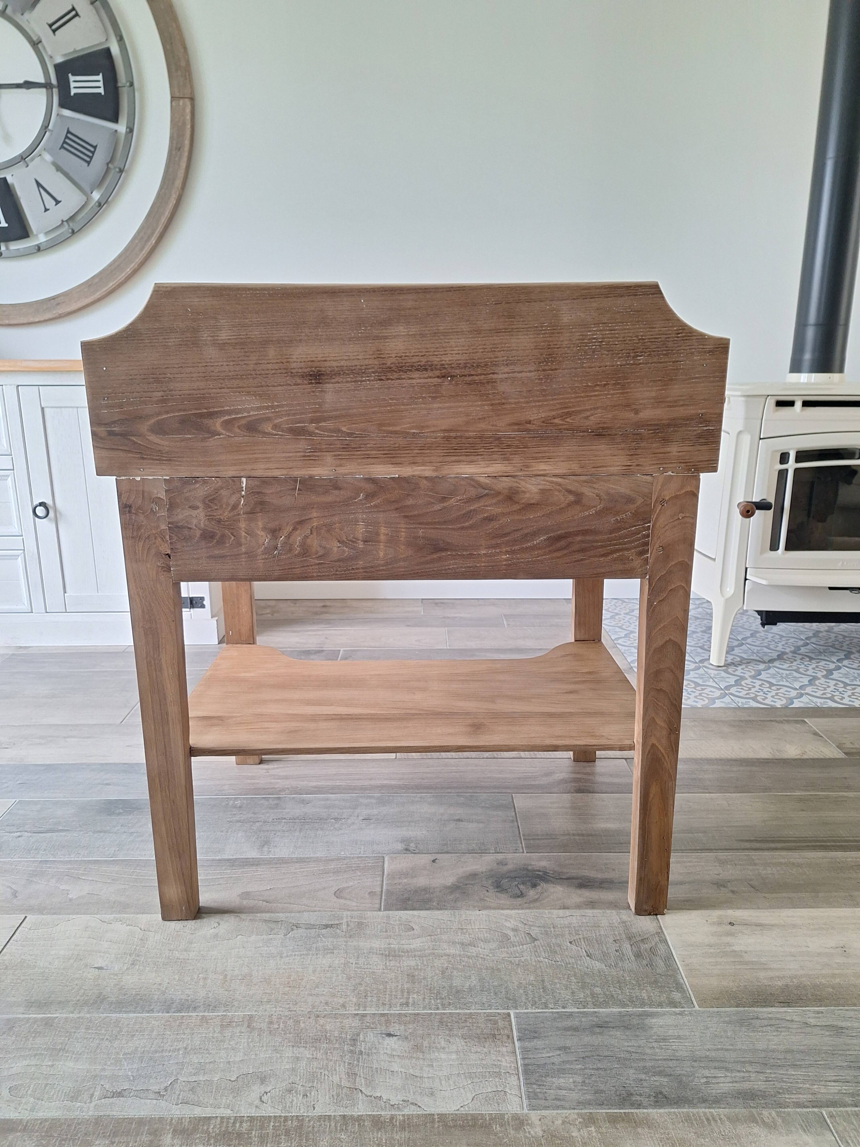 Desk / Dressing table in solid elm from the early 20th century.