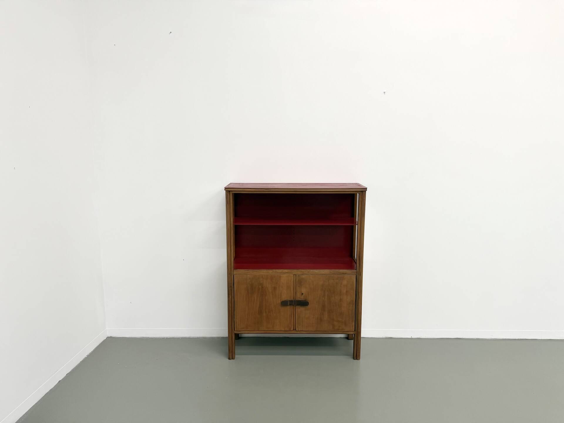 1950s Brazilian modernist library in exotic wood and lacquer.