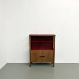 1950s Brazilian modernist library in exotic wood and lacquer.