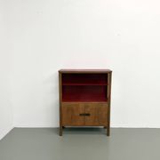 1950s Brazilian modernist library in exotic wood and lacquer.